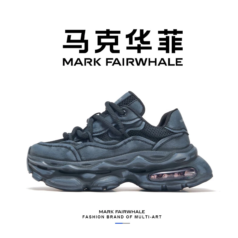 马克华菲老爹鞋男2024新款网面夏季透气男鞋潮流增高休闲运动潮鞋