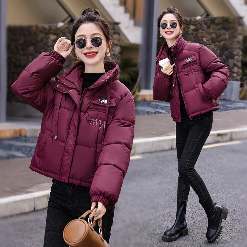 棉服女短款2024冬季新款收腰显瘦时尚立领宽松韩版洋气外套面包服