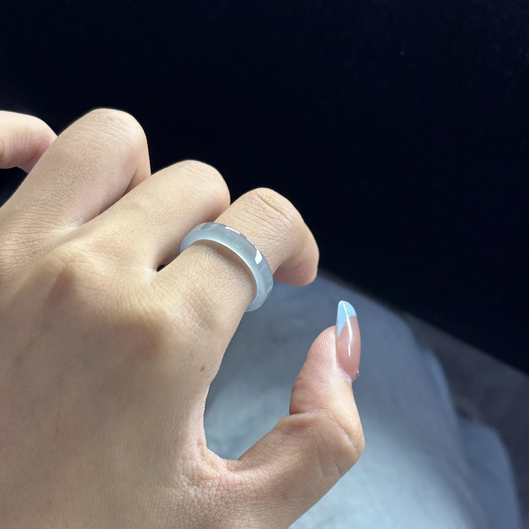 天然a货翡翠 冰蓝方戒 多样性发货