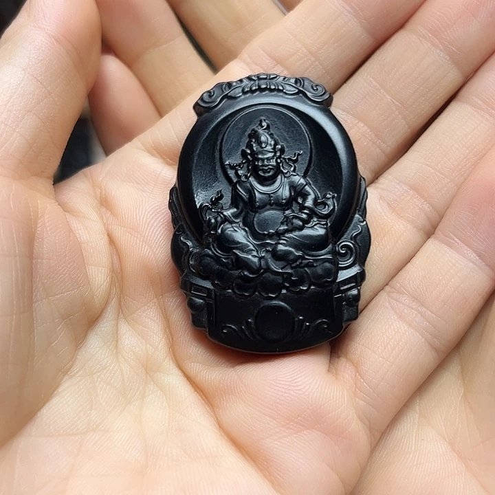 吊坠(赠链)未镶嵌和田玉（墨玉）黄财