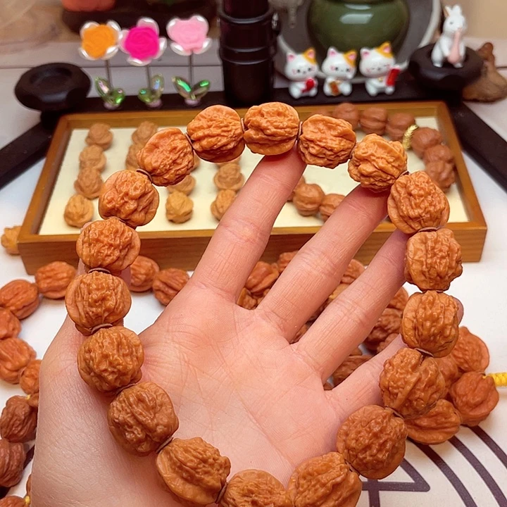 文玩核桃手串生*义小核桃手串