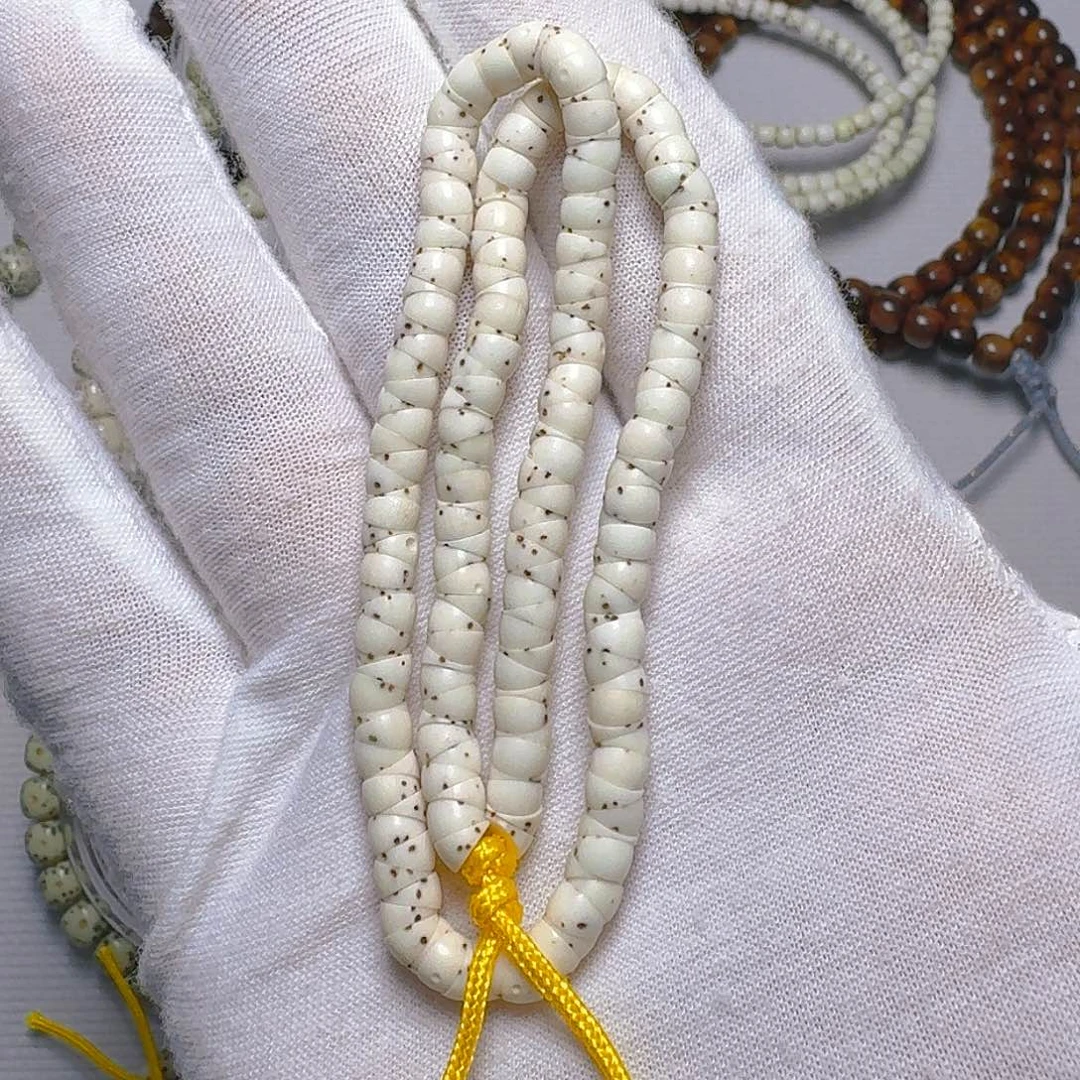 手串星月菩提原生态石玉料骨瓷白卡5小肠