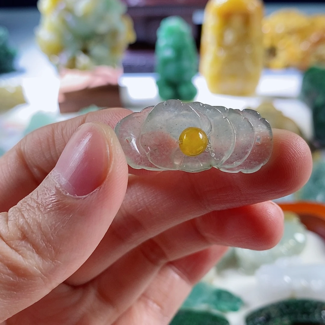 定制翡翠未镶嵌天然a货翡翠冰莲花