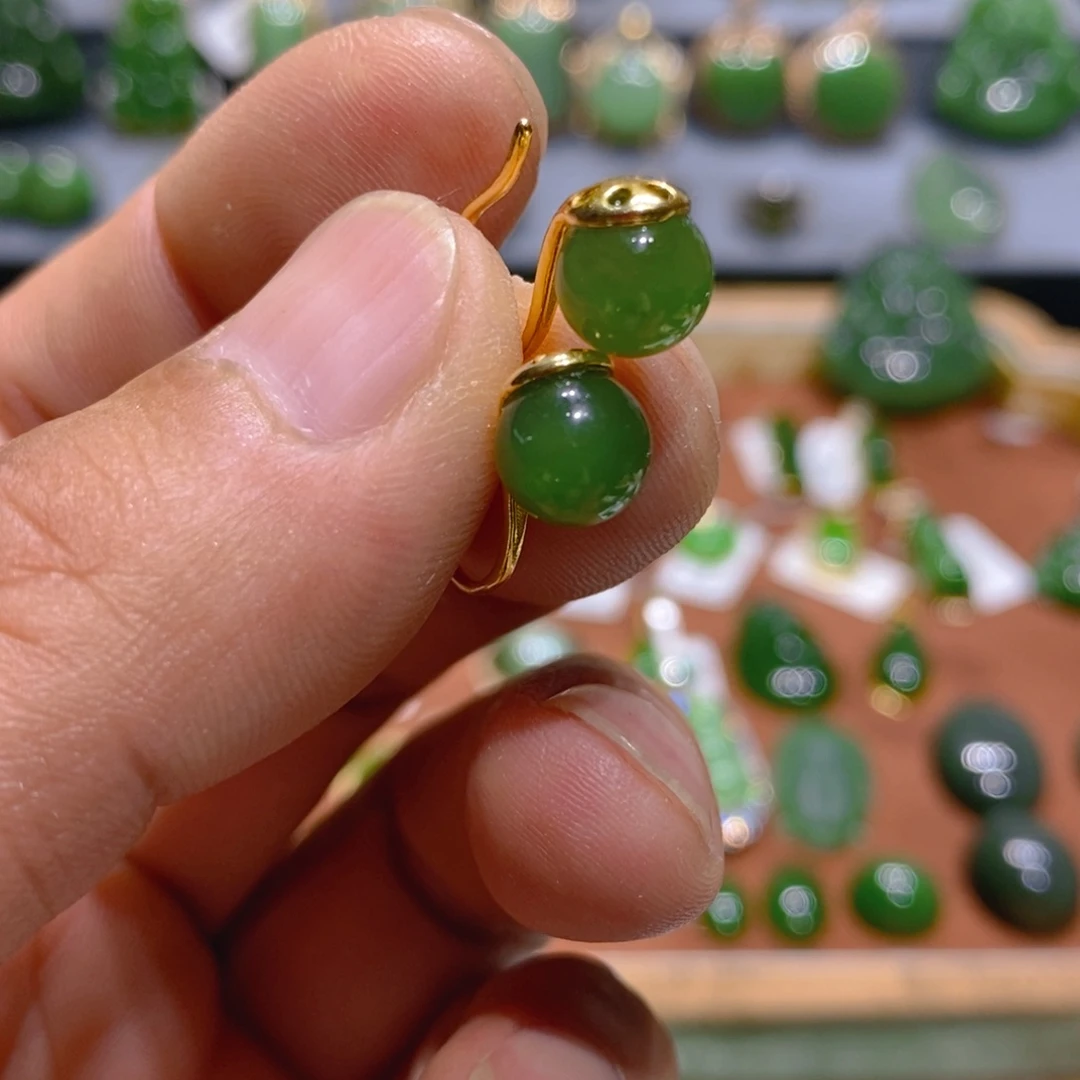 和田玉（碧玉）戒指未镶嵌