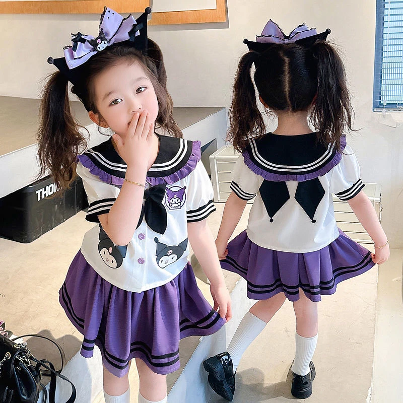 8507女童洋气公主学院风夏季短袖薄款套裙女宝宝2024新款裙子夏装