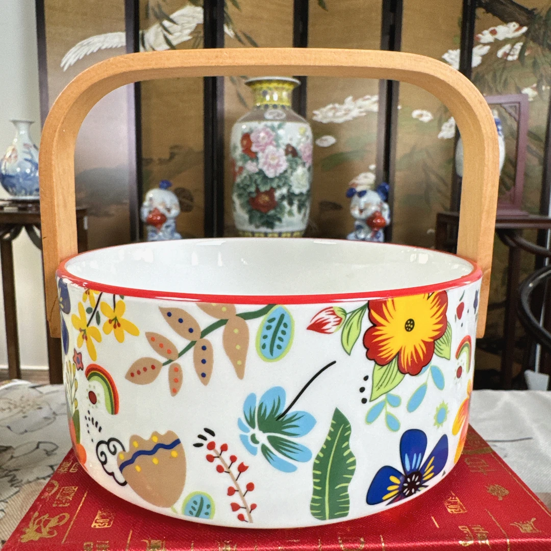 【袁氏瓷业】人间四月手提果篮