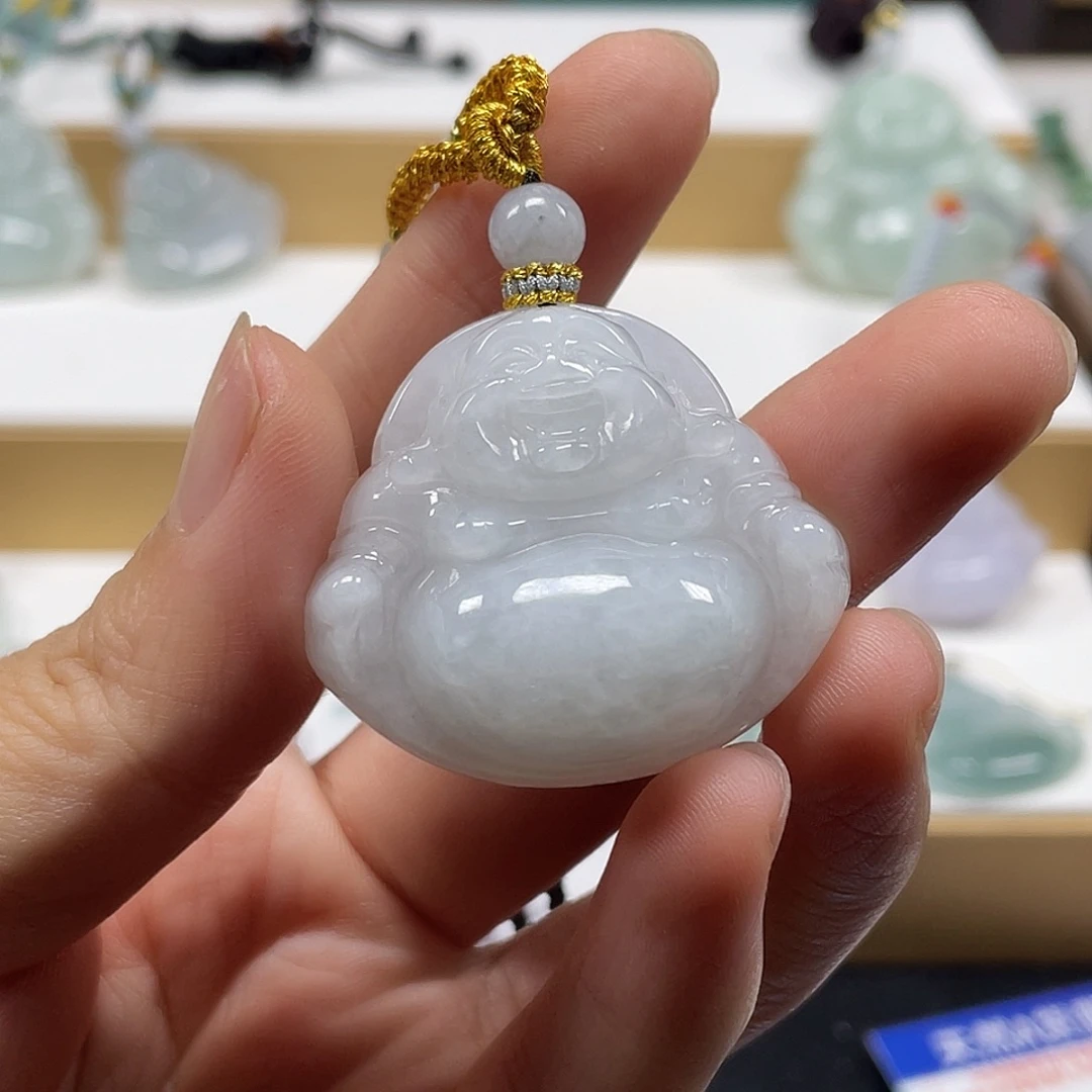翡翠未镶嵌颈饰天然翡翠佛公吊坠一件55号