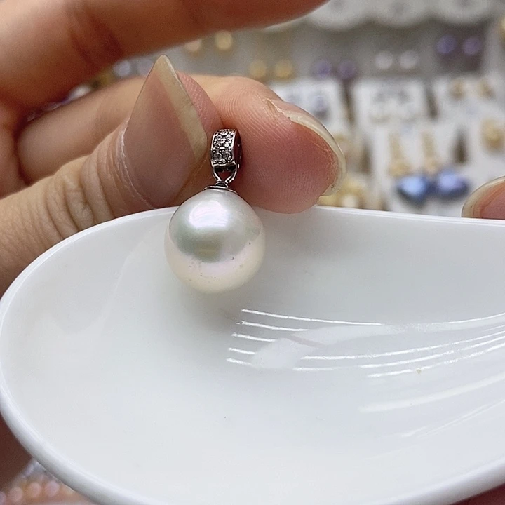 淡水珍珠银S925镶嵌颈饰