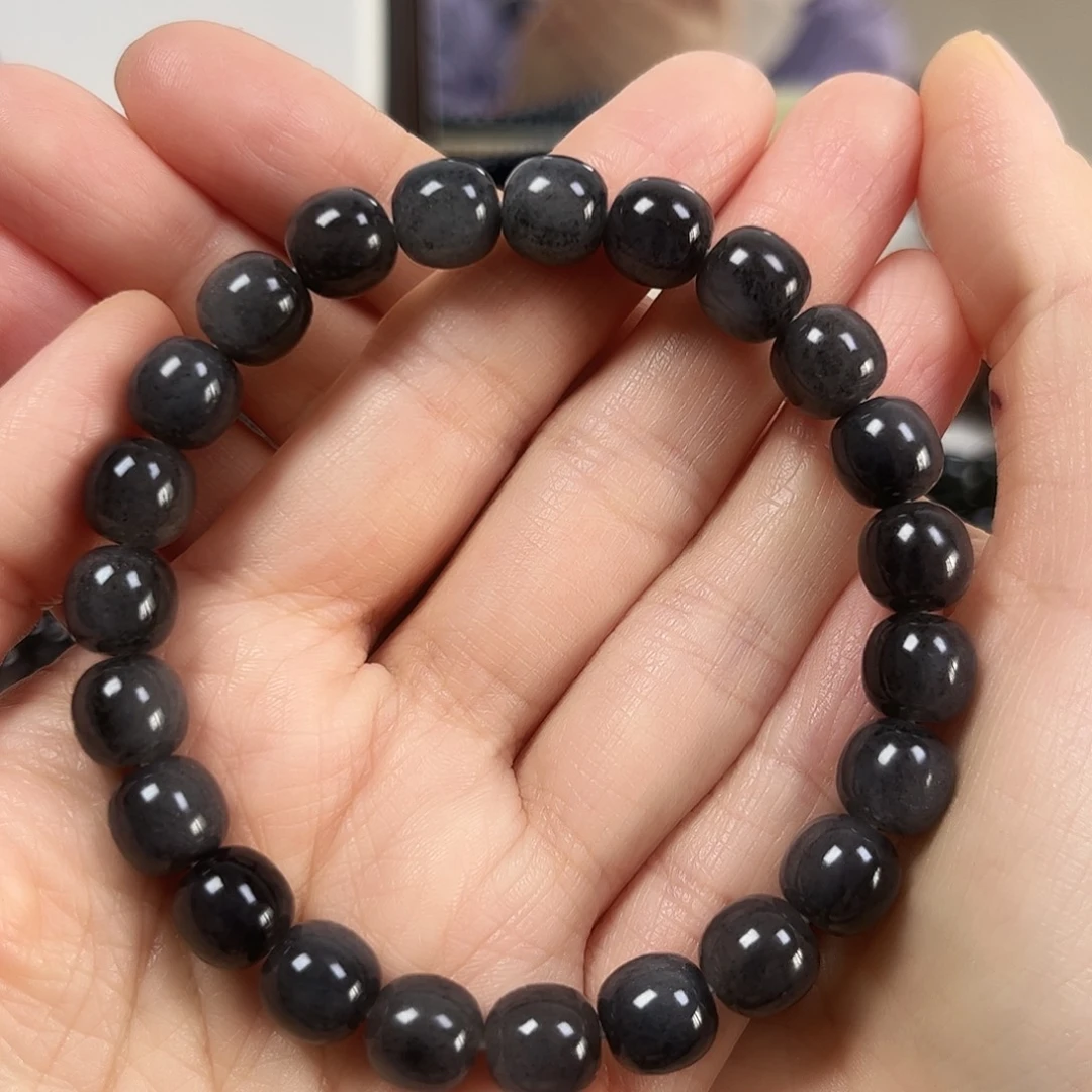 抖***号和田玉未镶嵌手串卡9老形珠珠宝级货头