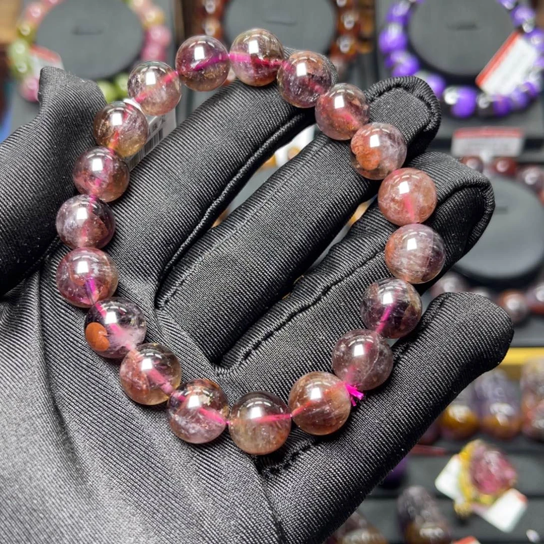 未镶嵌手链水晶极光牛血红单圈10mm