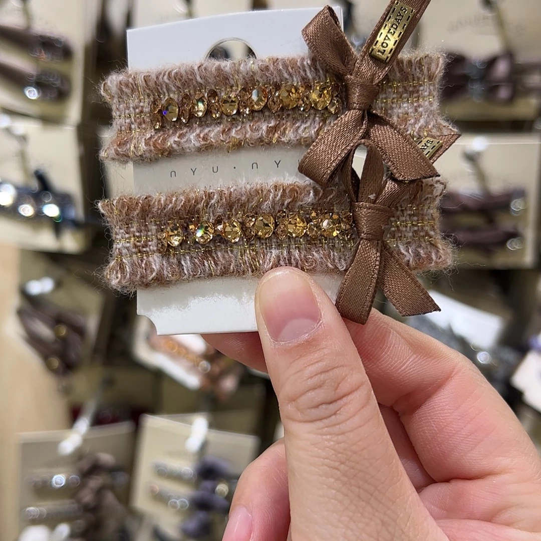 布艺非金属小香风蝴蝶结拜拜夹