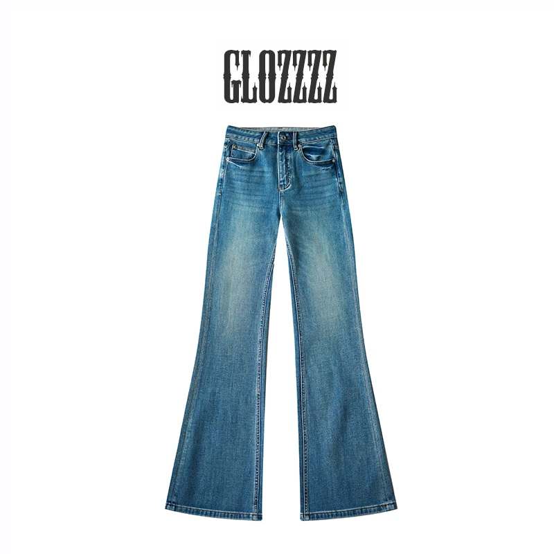 【Glozzzz】怀旧蓝 2025春款定制怀旧色高腰微喇牛仔裤ML 2556-2