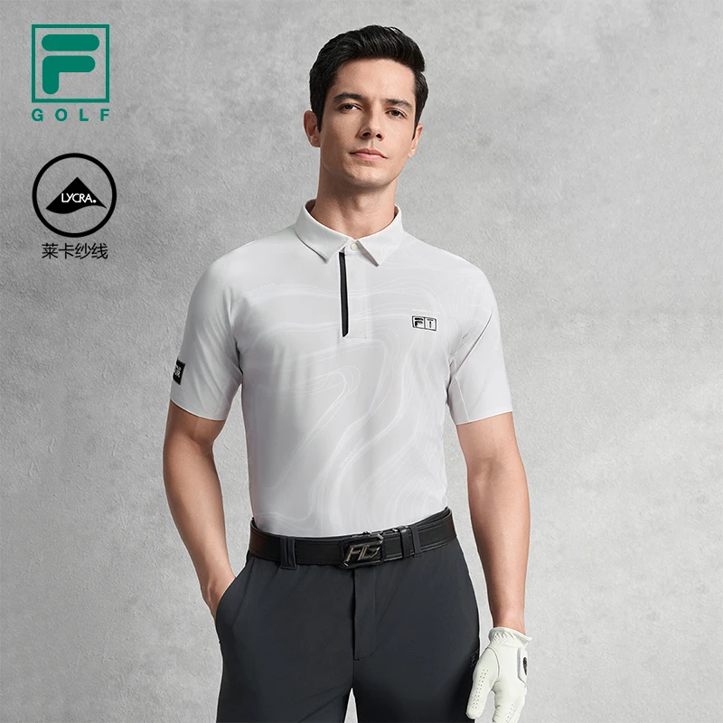 【欧巡赛联名】Fila/斐乐男款高尔夫POLO衫透气运动短袖A11M535113F