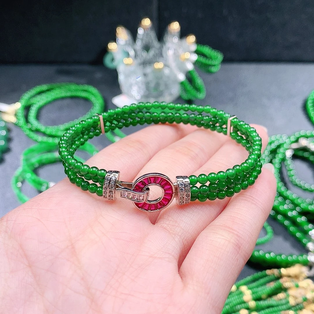 木***乐翡翠未镶嵌手链手链