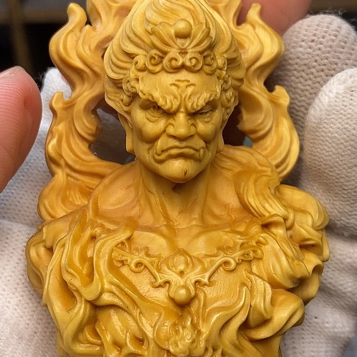 木黄杨木不动明王摆件