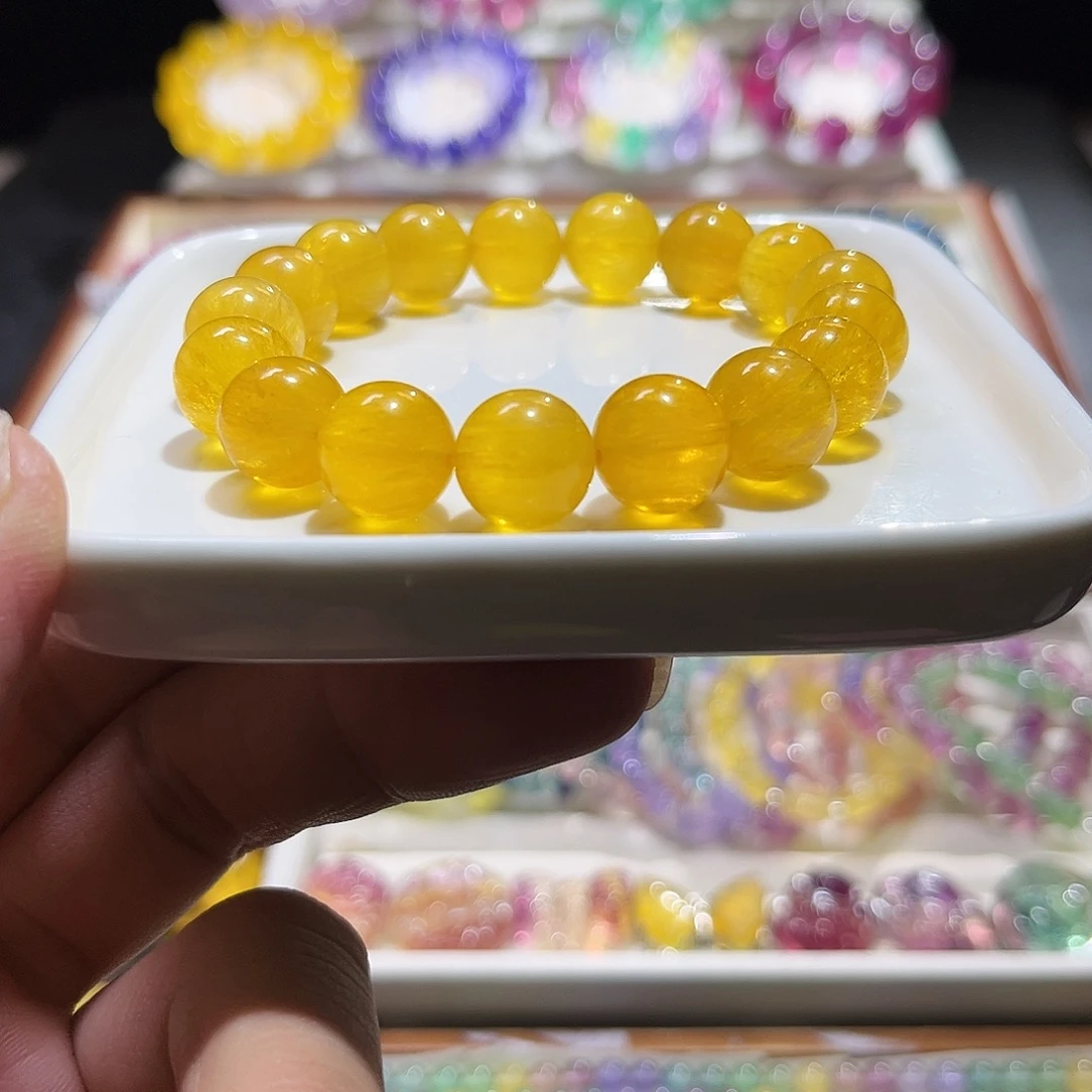 手串未镶嵌萤石拉丝暴力黄12加