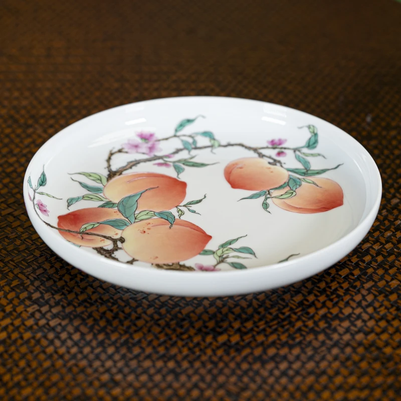 【墨舍名窑】一儒堂翡翠桃壶承yrt1216纯手工陶瓷中式