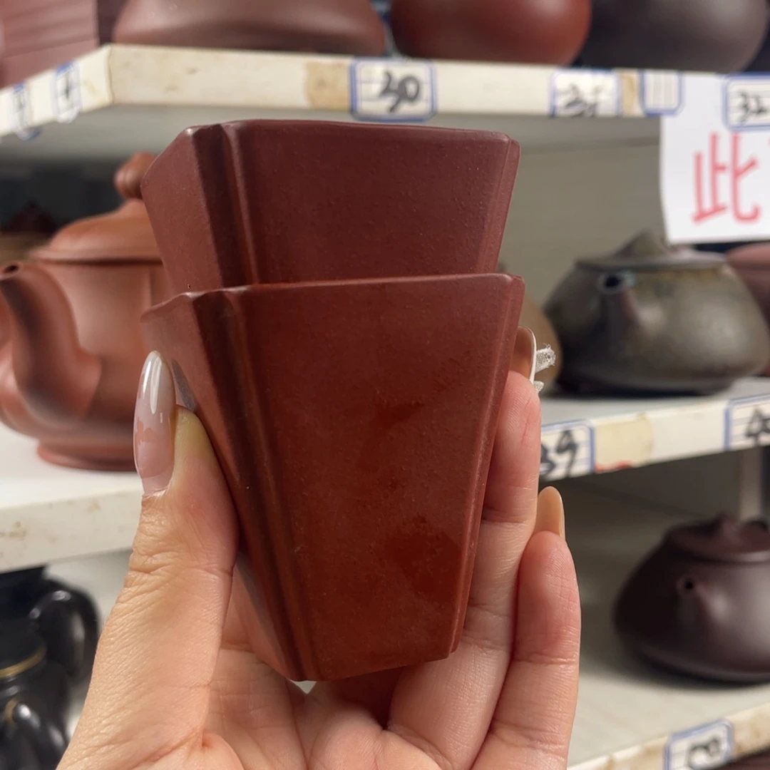 茶壶紫砂兵**下朱泥杯子两个