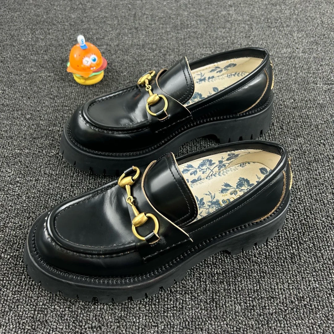 95新 GUCCI/古驰 马衔扣乐福鞋 36码 经典马衔扣设计 HB2155