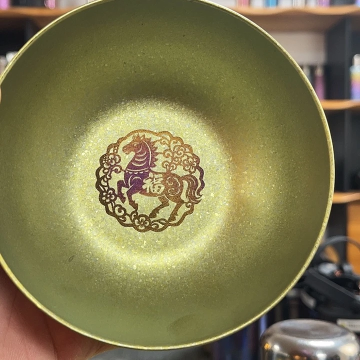 钛合金纯钛金马生肖宝宝碗