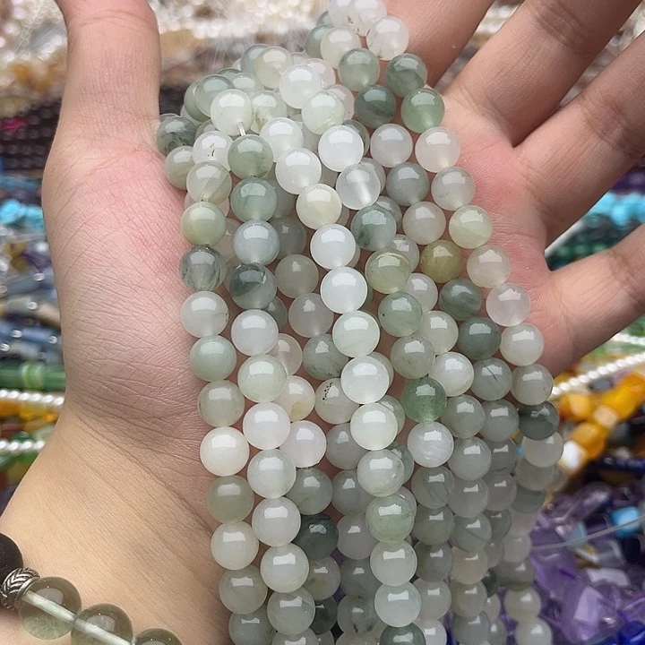 玛瑙/玉髓未镶嵌珠宝半成品2条8mm左右天山翠