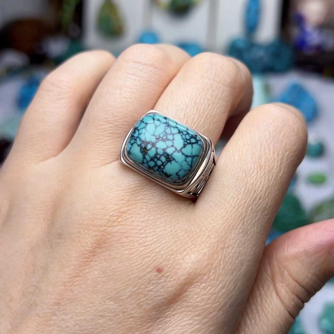 绿松石珠宝奇石银S925镶嵌