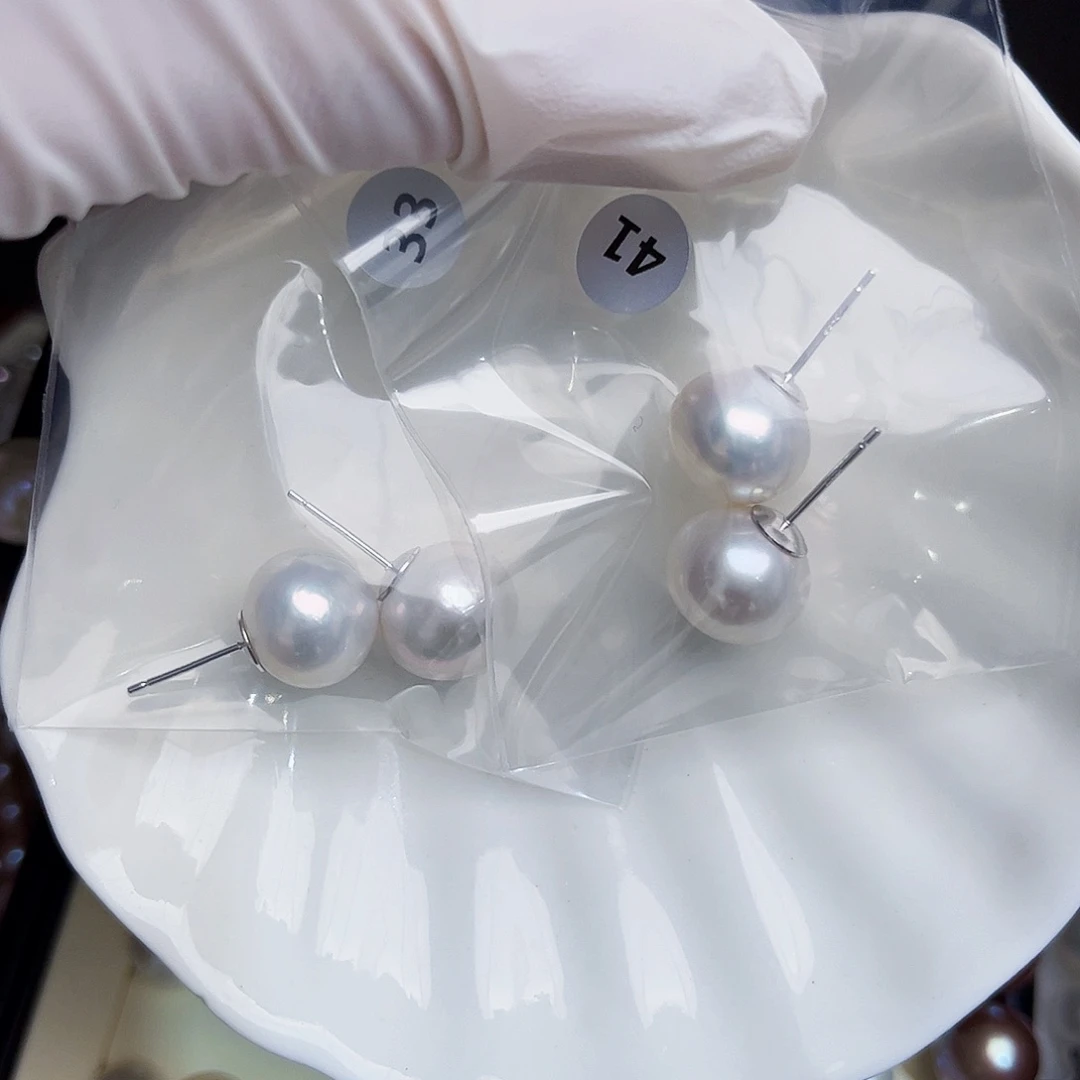＊***＊淡水珍珠耳饰银S925镶嵌