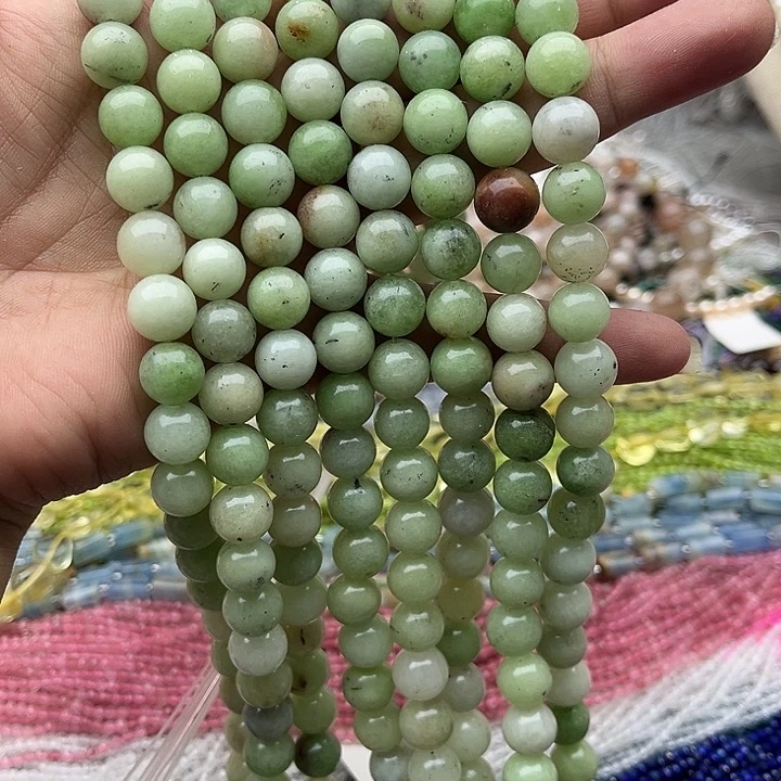 未镶嵌玛瑙/玉髓珠宝半成品2条10mm绿胶花