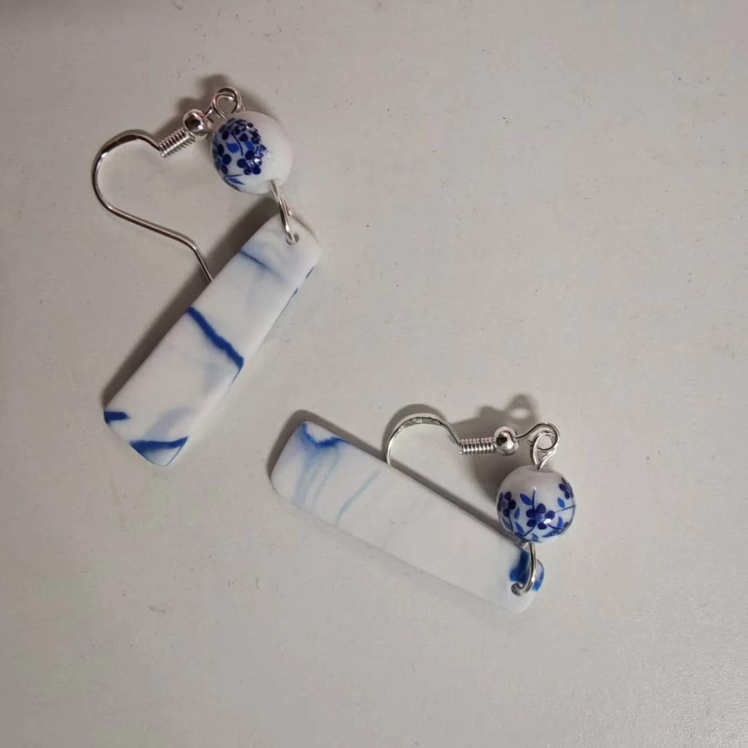 JTC幽蓝绫纹 耳坠