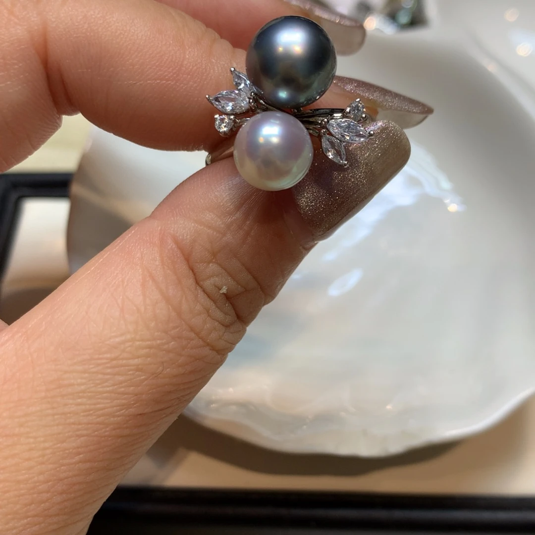 海水珍珠戒指银S925镶嵌