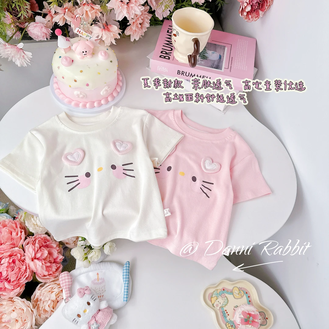 【Dannirabbit】*简约百搭+卡通兔子治愈女童T恤 G-6303