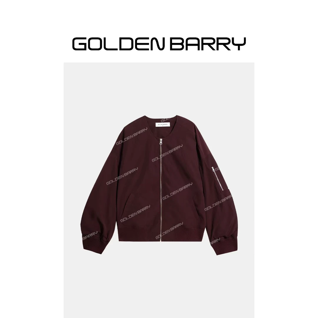 GOLDENBARRY|122177花褶显瘦圆领夹克