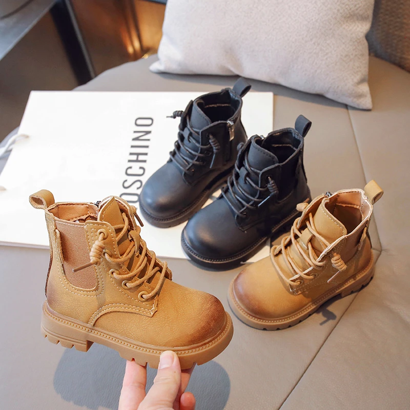儿童马丁靴加绒女童靴2025秋冬新款男童靴子宝宝中大童软底短靴潮
