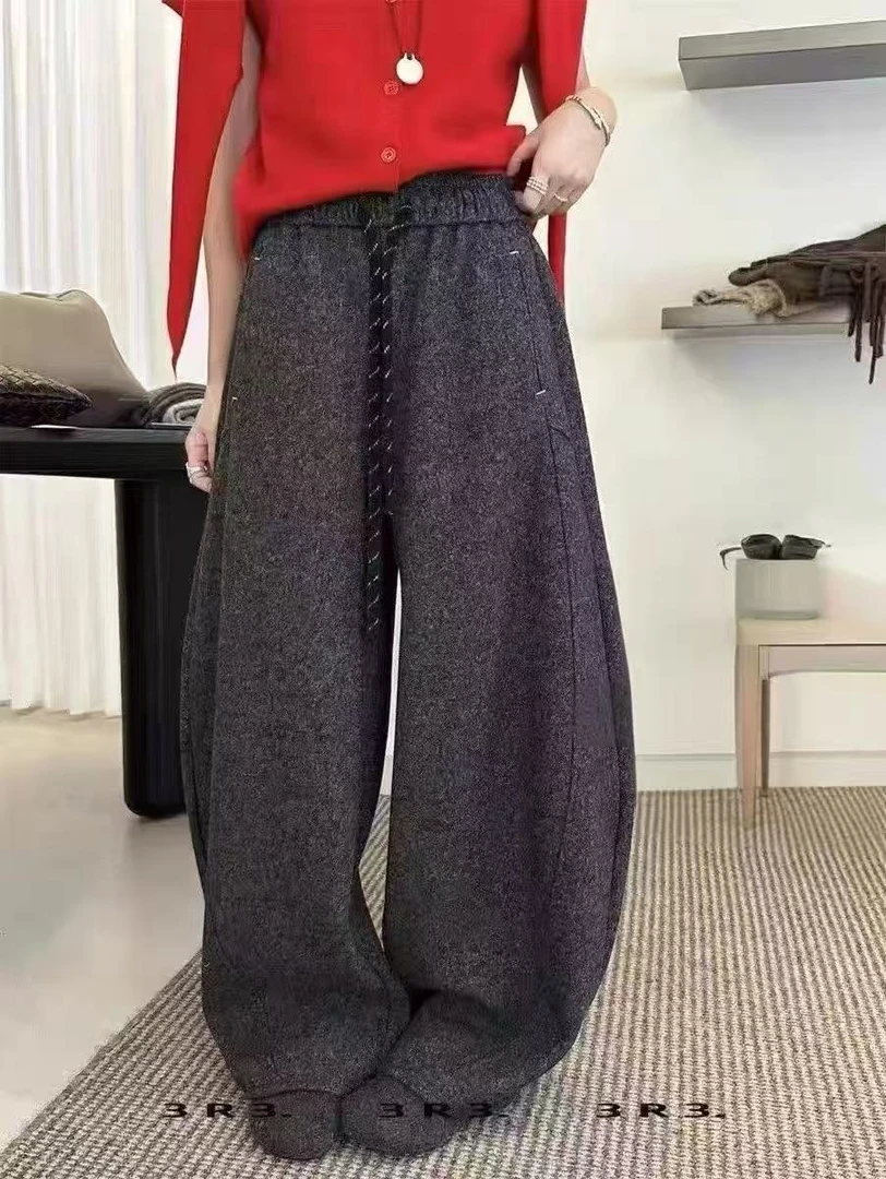 女士加绒加厚弯刀卫裤