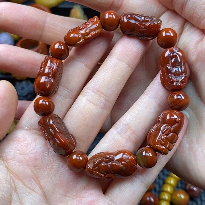 玛瑙/玉髓未镶嵌手串战国红手串