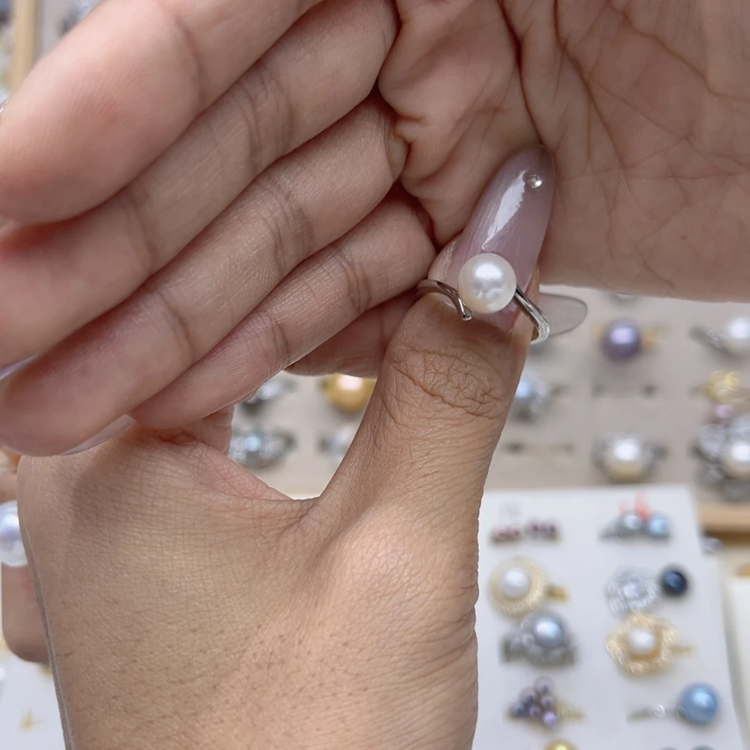 .****淡水珍珠银S925镶嵌戒指