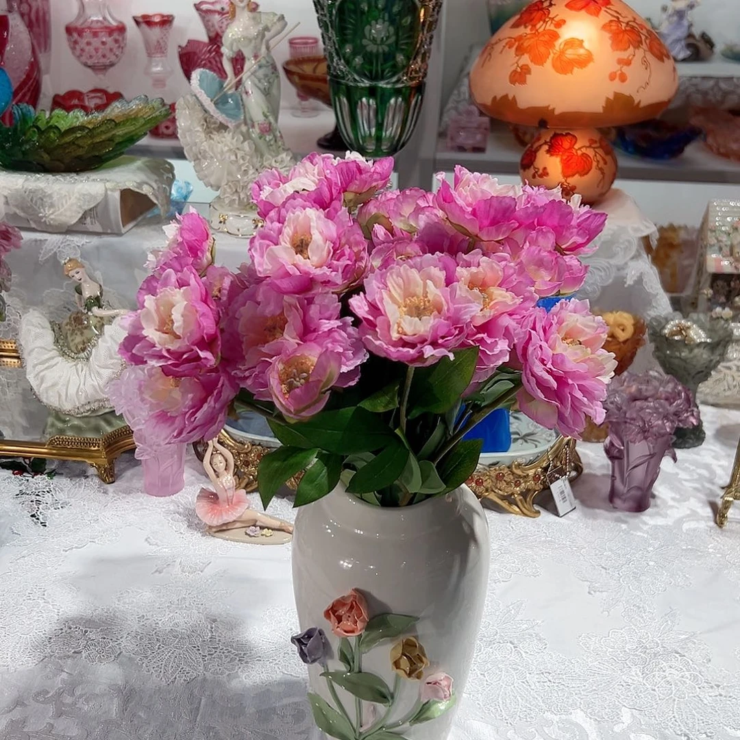 陶瓷防真花天香牡丹一束四只
