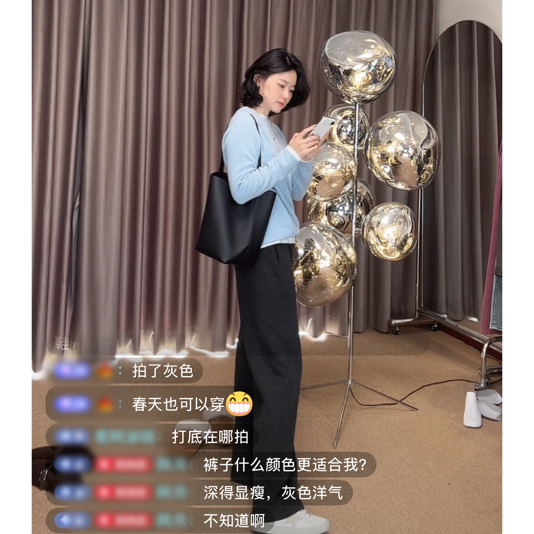 Aria&Eason 泡菜冬季新款松紧腰抽绳羊毛休闲裤no退no换