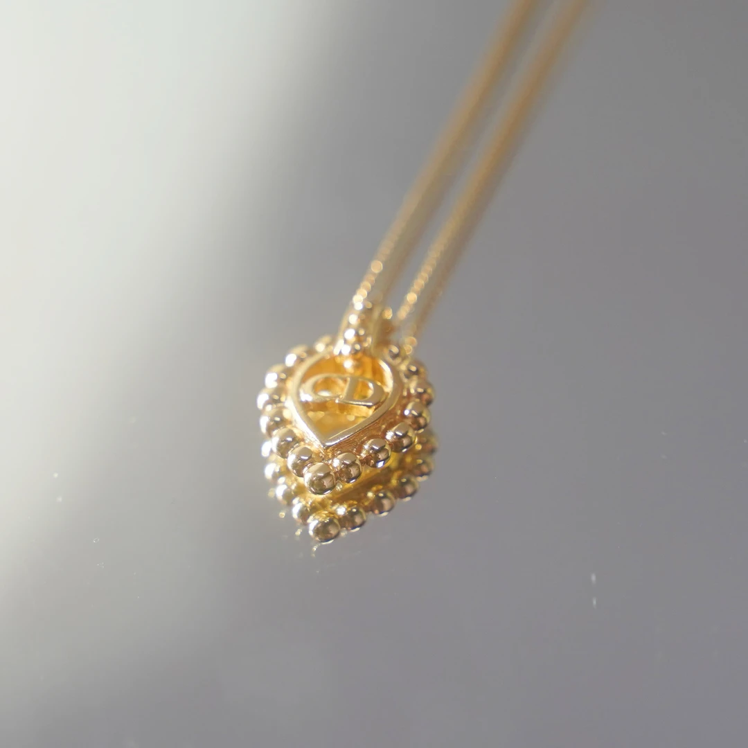 95新 DIOR/迪奥 DIOR/迪奥 爱心麻花CD项链 ax33