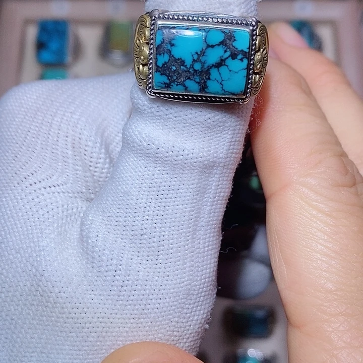 绿松石银S925镶嵌颈饰