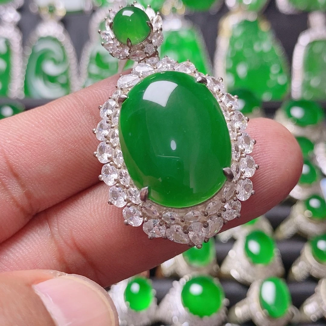 翡翠银S925镶嵌颈饰