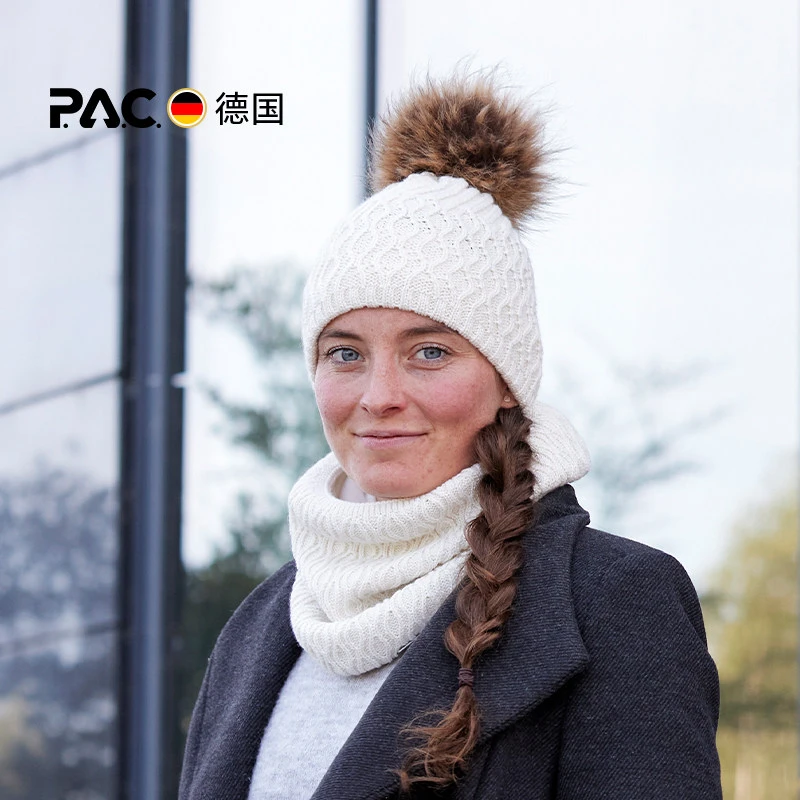 德国PAC Kisala羊毛帽亲子儿童北欧风发带脖套加绒保暖秋冬户外