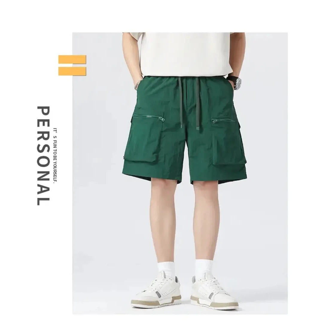 简约多口袋薄款工装短裤男士休闲透气速干活力青年宽松潮流