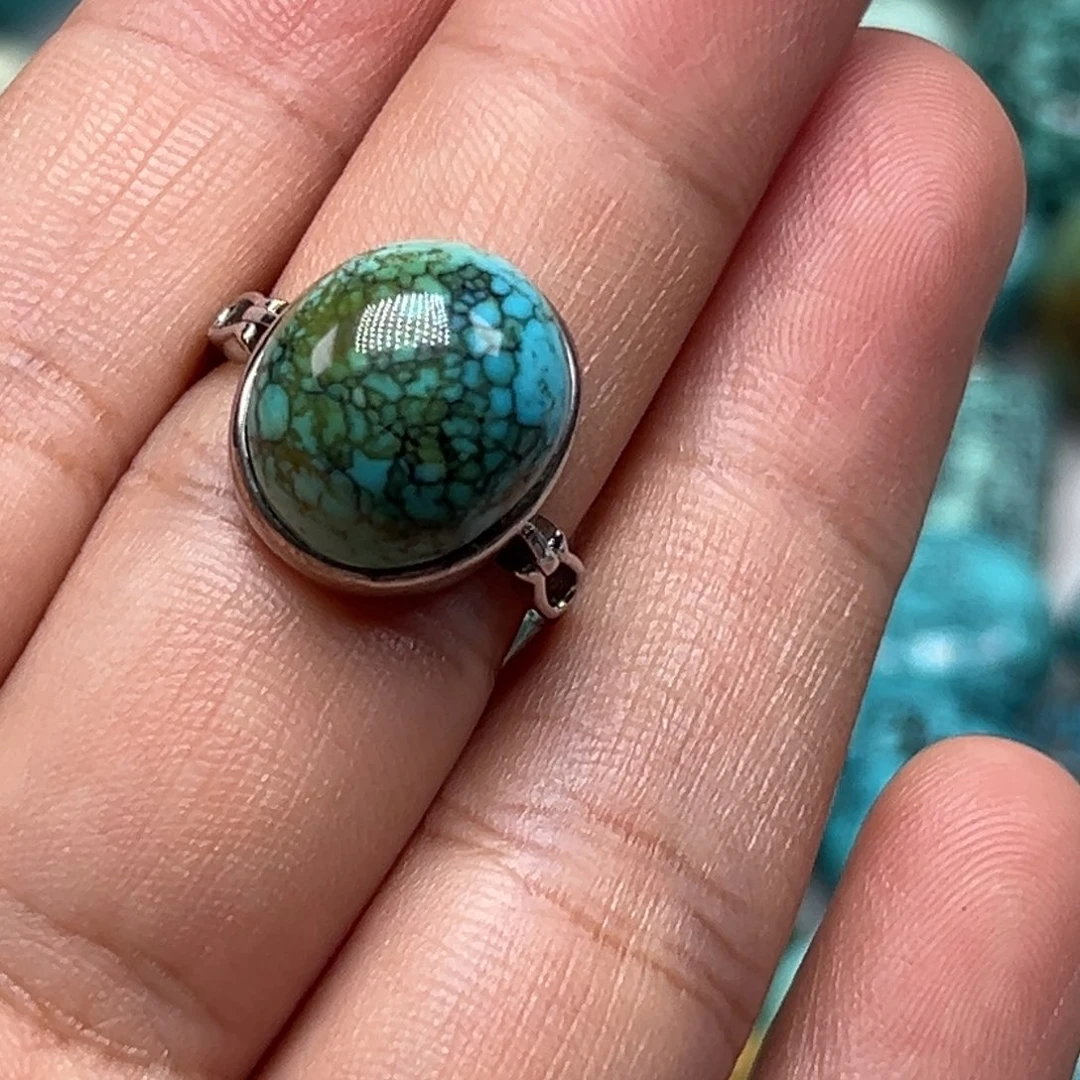 银S925镶嵌绿松石珠宝奇石