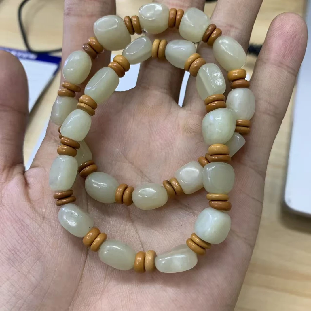 和田玉晴水随型手串TZ803多样性发一