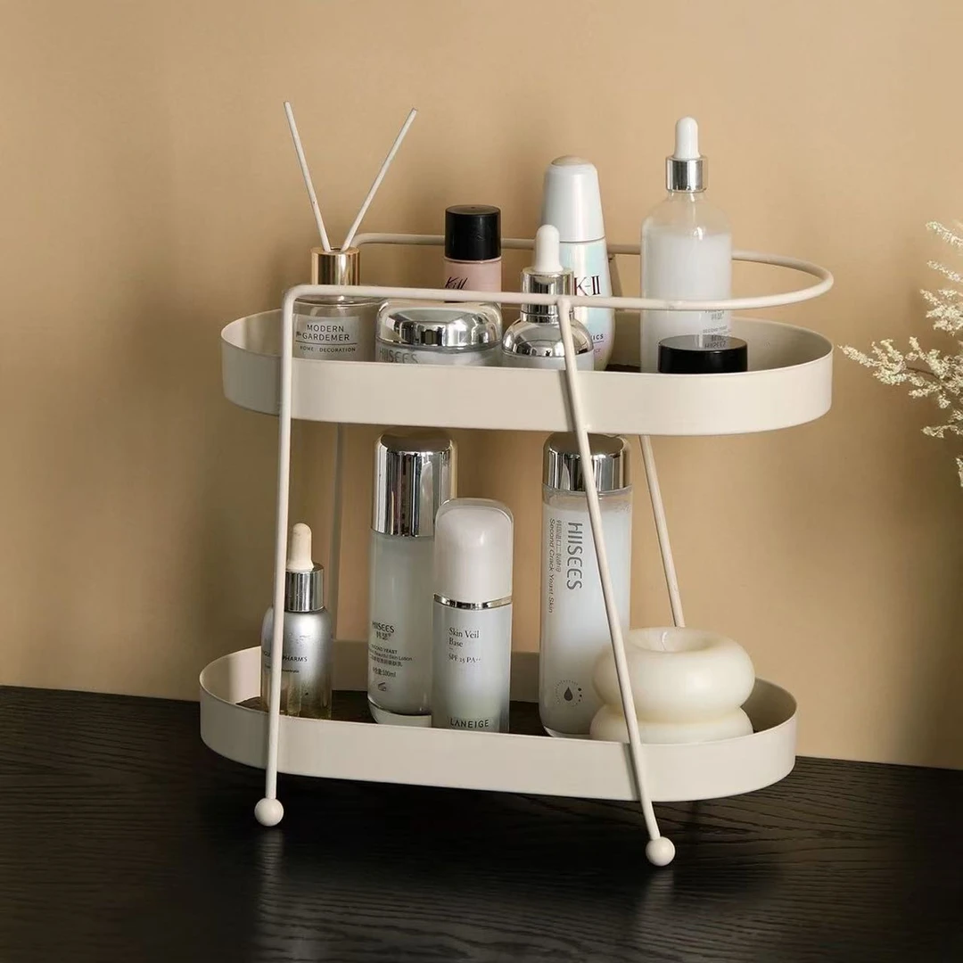 【支点佳居】桌面铁艺置物架化妆品洗漱台梳妆台玄关钥匙香水置物架