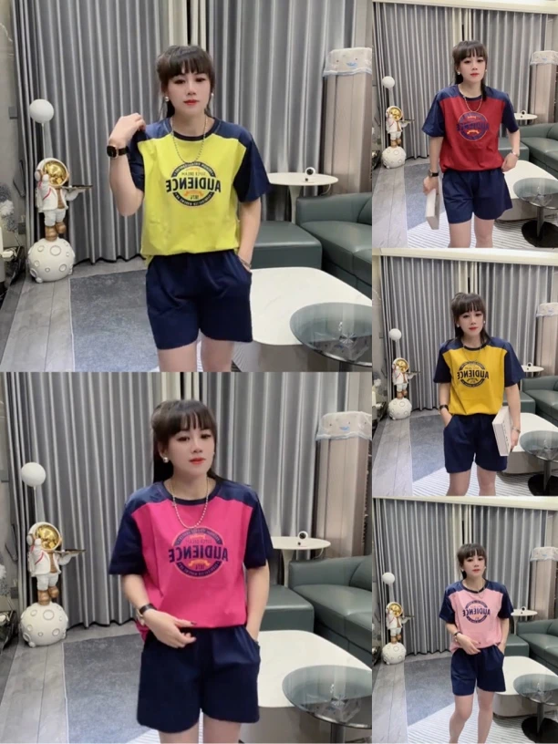 百搭套装家居服上衣圆圈英文图