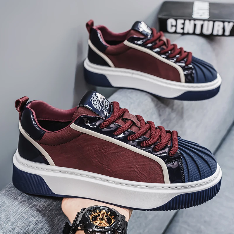 犇迈男鞋贝壳头2025新款透气运动休闲鞋百搭潮厚底增高鞋板鞋潮鞋