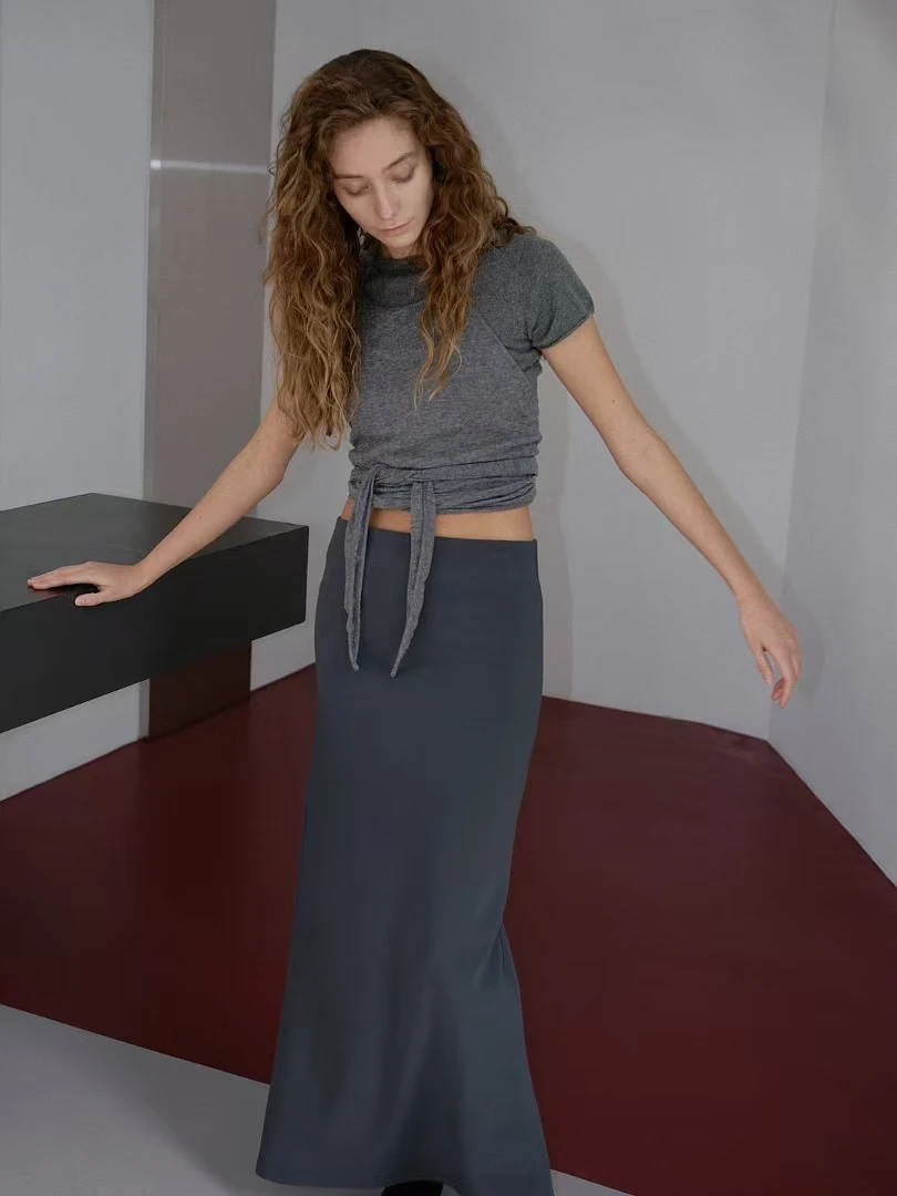 蔬菜家 气质开叉修身裙