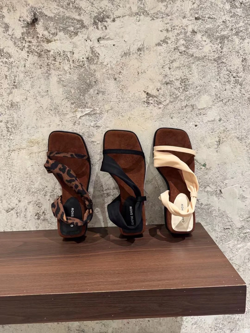 3.5公分磨毛软底韩版2025新款日常百搭两穿软带拖鞋